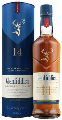 Виски Glenfiddich 14 Years Old Bourbon Barrel Reserve Single Malt Speyside in tube 0,7 л фото