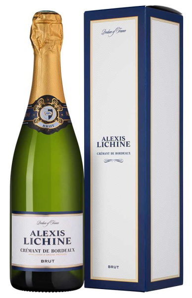 Вино игристое Белое Брют Alexis Lichine Cremant de Bordeaux Brut in gift box 2023 0,75 л фото