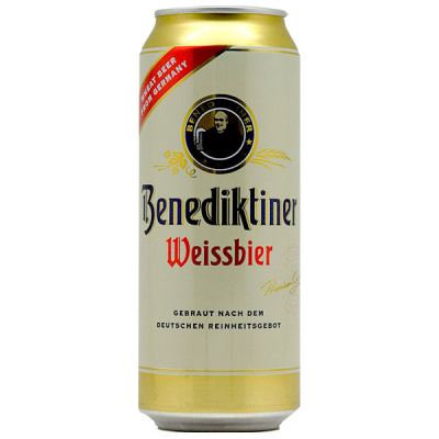 Пиво Светлое Benediktiner Weissbier in can 0,5 л фото