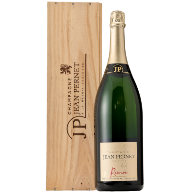 Вино игристое Белое Брют Jean Pernet Reserve Brut Champagne in wooden box 2016 3 л фото