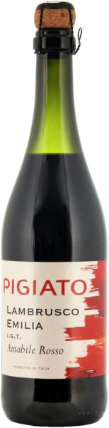 Вино игристое Красное Полусладкое Pigiato Lambrusco Rosso Emilia 2022 0,75 л фото