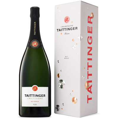 Вино игристое Белое Брют Taittinger Reserve Brut Champagne in gift box 1,5 л фото