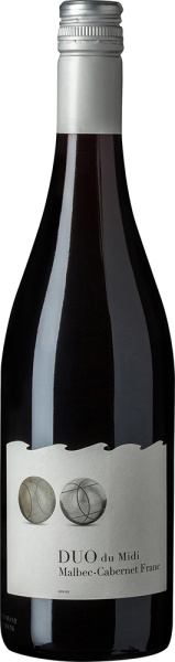 Вино Дуо дю Миди Мальбек-Каберне Фран Пэи Д'Ок 2023 Красное Полусухое 13% 0,75 л фото