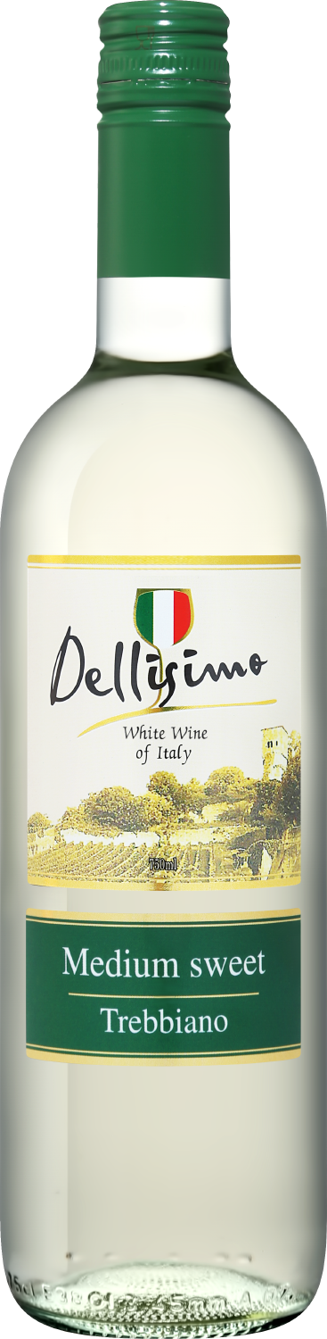 Вино Белое Полусладкое Casa Vinicola Caldirola Dellisimo Trebbiano Rubicone 2021 0,75 л фото