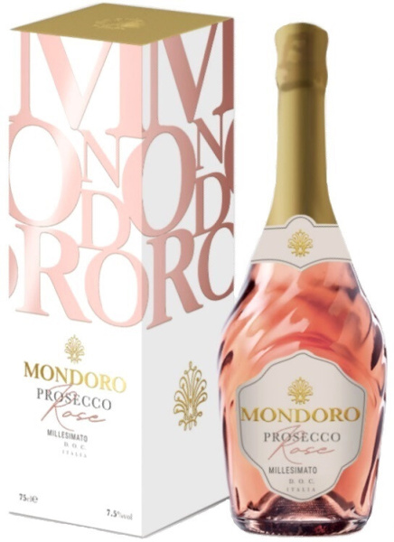 Вино игристое Mondoro Prosecco Rose in gift box 0,75 л фото