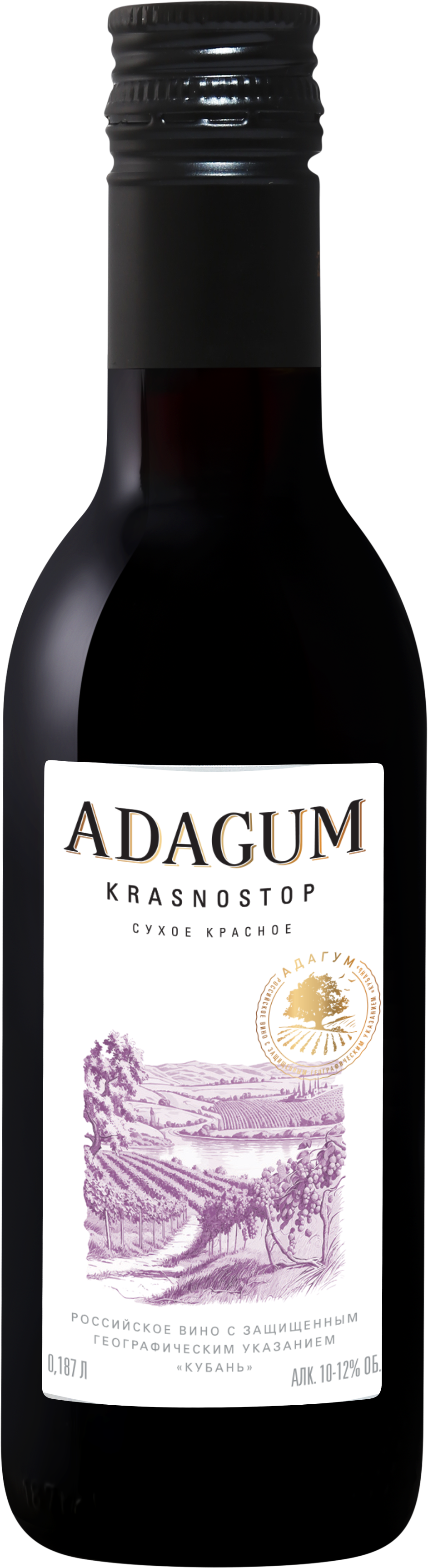 Вино Красное Сухое Adagum Krаsnostop Kuban 0,187 л фото
