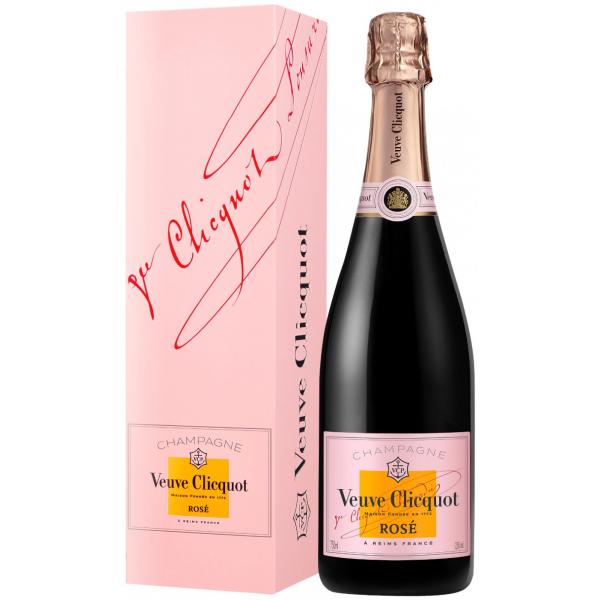 Вино игристое Розовое Брют Veuve Clicquot Rose Brut Champagne in gift box 0,75 л фото