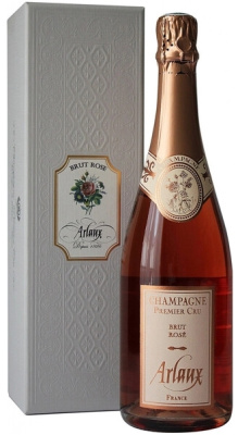 Вино игристое Розовое Брют Arlaux Premier Cru Brut Rose Champagne in gift box 0,75 л фото