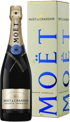 Вино игристое Белое Брют Moet & Chandon Reserve Imperial Brut Champagne in gift box 0,75 л фото