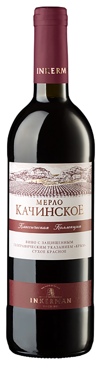 Вино Красное Сухое Inkerman Merlot Kachinskoye 2020 0,75 л фото