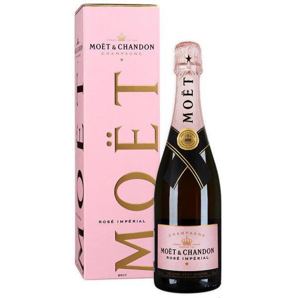 Вино игристое Розовое Брют Moet & Chandon Imperial Rose Brut Champagne in gift box 0,75 л фото