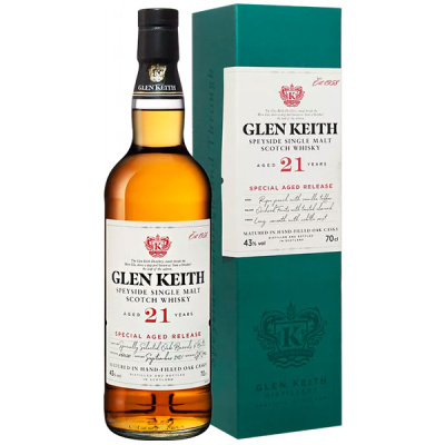Виски Glen Keith 21 years old Single Malt Speyside in gift box 0,7 л фото