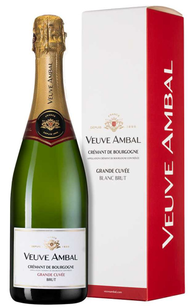 Вино игристое Белое Veuve Ambal Grande Cuvee Cremant de Bourgogne Brut in gift box 2023 0,75 л фото