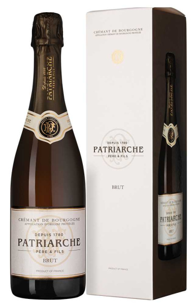 Вино игристое Patriarche Cremant de Bourgogne Brut in gift box 2023 0,75 л фото