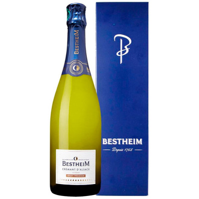 Вино игристое Белое Брют Bestheim Cremant d'Alsace Brut in gift box 2018 0,75 л фото
