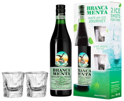 Ликер Branca Menta with 2 glasses in gift box 0,7 л фото