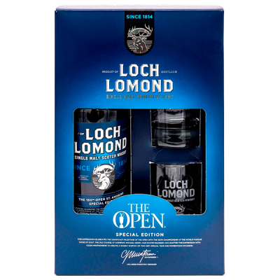 Виски Loch Lomond The Open Special Edition 150 Single Malt Highland with 2 glasses in gift box 0,70  фото