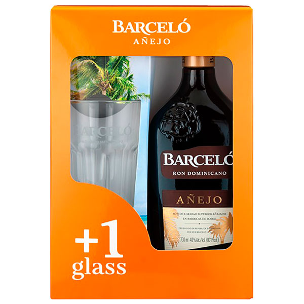 Ром Barcelo Anejo with a glass in gift box 0,7 л фото