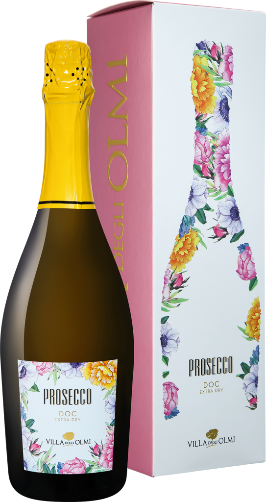 Вино игристое Белое Сухое Villa degli Olmi Prosecco Extra Dry in gift box 0,75 л фото