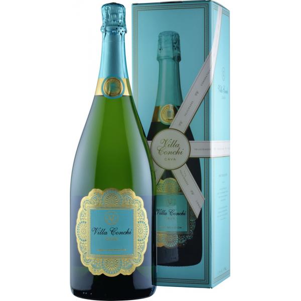 Вино игристое Белое Брют Villa Conchi Brut Seleccion Cava in gift box 1,5 л фото