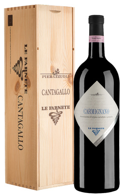 Вино Красное Сухое Le Farnete Carmignano in wooden box 2020 3 л фото