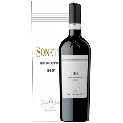 Вино Красное Produttori di Manduria Sonetto Primitivo di Manduria Riserva in gift box 2015 0,75 л Вино Красное Produttori di Manduria Sonetto Primitivo di Manduria Riserva in gift box 2015 0,75 л фото
