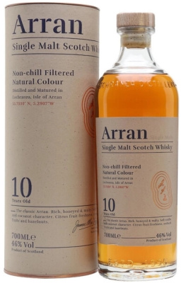 Виски Arran 10 years old Single Malt Arran in tube 0,7 л фото