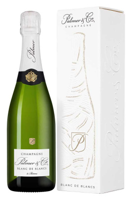 Вино игристое Белое Брют Palmer & Co Blanc de Blancs Champagne in gift box 2017 0,75 л фото