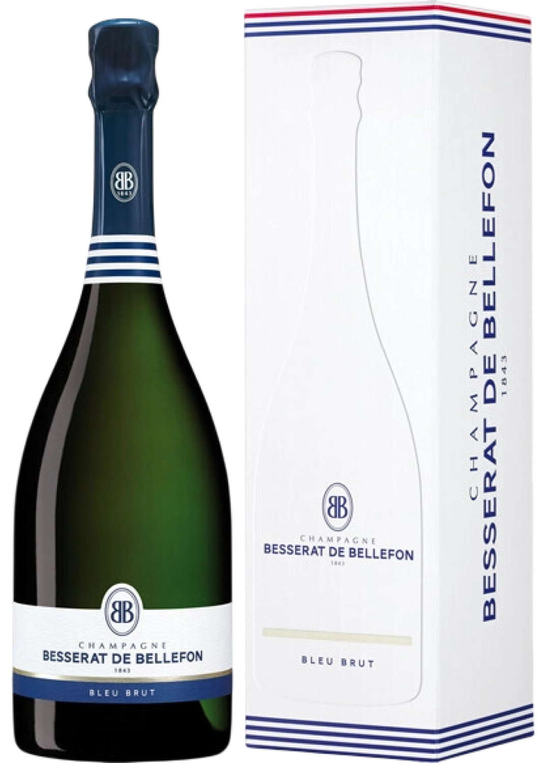 Вино игристое Besserat de Bellefon Bleu Brut Champagne in gift box 0,75 л фото