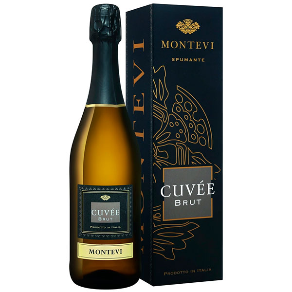 Вино игристое Белое Брют Montevi Cuvee Brut in gift box 0,75 л фото