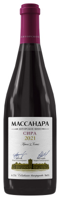 Вино Массандра Авторское Сира 2021 красное сухое 13% 0,75 л фото