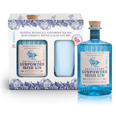 Джин Drumshanbo Gunpowder Irish Gin with 1 glass in gift box 0,5 л фото
