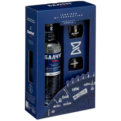 Водка Balchug XXI century with two glasses in gift box 0,5 л фото