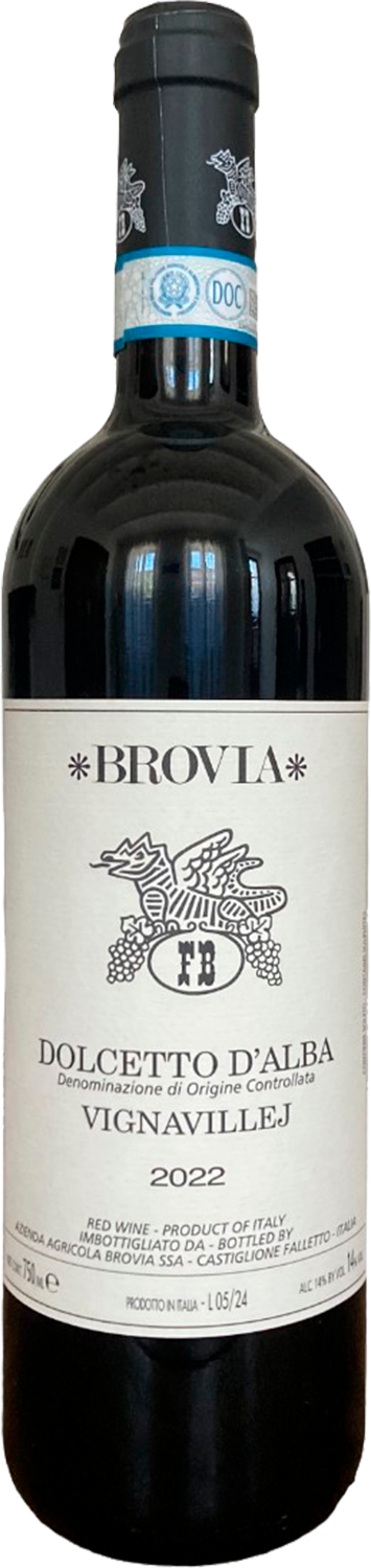 Вино Красное Сухое Brovia Vignavillej Dolcetto d'Alba 2022 0,75 л фото
