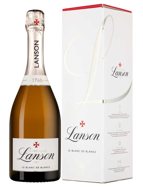 Вино игристое Белое Брют Lanson Le Blanc de Blancs Brut Champagne in gift box 2020 0,75 л фото