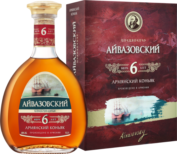 Бренди Айвазовский 6 лет в п/у 40% 0,5 л фото