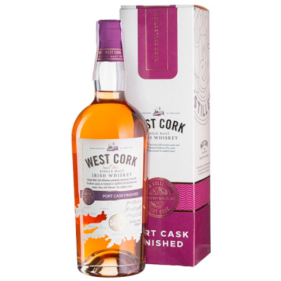 Виски West Cork Small Batch Port Cask Finished Single Malt in gift box 0,70 л фото