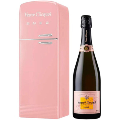 Вино игристое Розовое Брют Veuve Clicquot Rose Brut Champagne in cooler pack 0,75 л фото