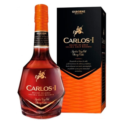 Бренди Osborne Carlos I Solera Gran Reserva Brandy de Jerez in gift box 0,7 л фото