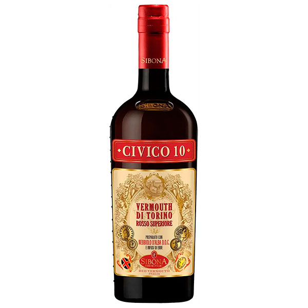Вермут Красное Sibona Civico 10 Vermouth di Torino Rosso Superiore 0,75 л фото