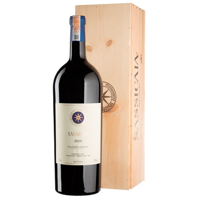 Вино Красное Сухое Tenuta San Guido Sassicai Bolgheri Sassicaia in wooden box 2018 3,00 л фото