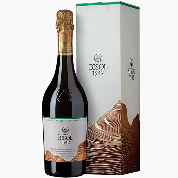 Вино игристое Белое Брют Bisol Crede Valdobbiadene Prosecco Superiore Brut in gift box 0,75 л фото