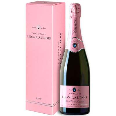Шампанское Розовое Брют Leon Launois Rose Cuvee Reservee Brut Champagne in gift box 2018 0,75 л фото