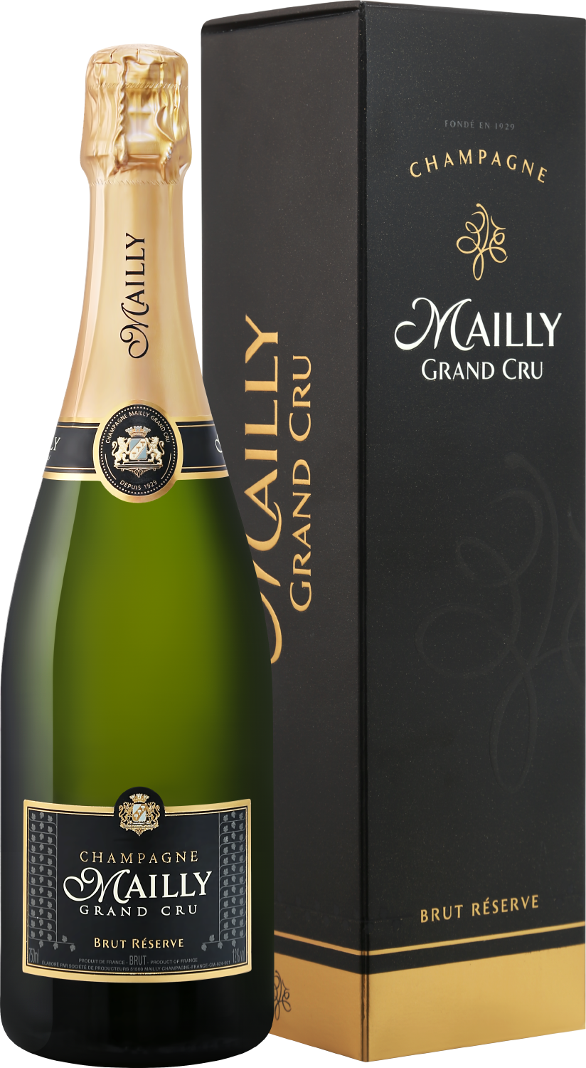 Вино игристое Белое Брют Mailly Grand Cru Brut Reserve Champagne in gift box 0,75 л фото