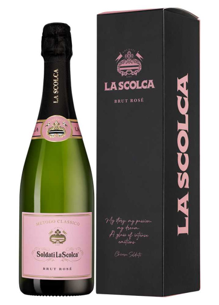 Вино игристое Розовое Soldati La Scolca Brut Rose in gift box 2021 0,75 л фото