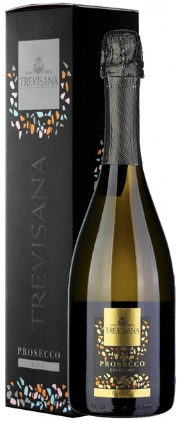 Вино игристое Белое Экстра Брют Trevisana Prosecco Extra Dry in gift box 0,75 л фото