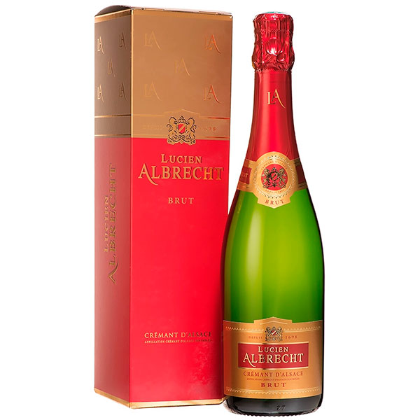 Вино игристое Белое Брют Lucien Albrecht Cremant d'Alsace Brut in gift box 1,5 л фото