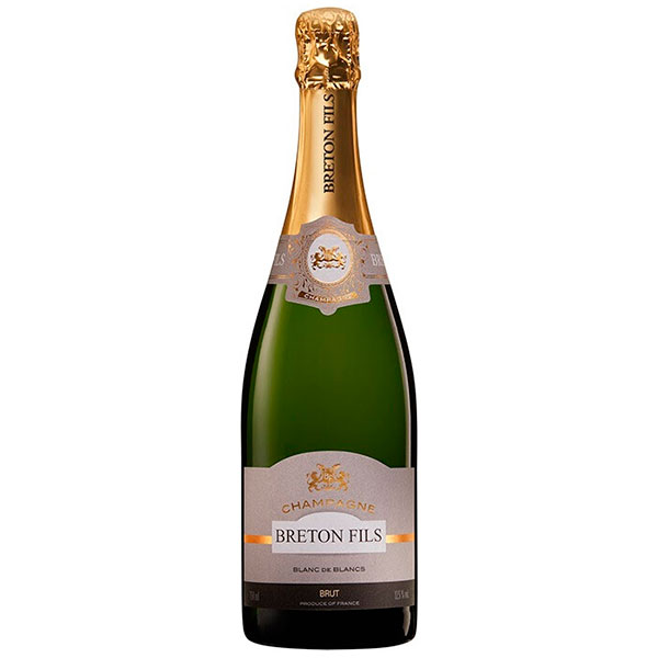 Шампанское Белое Брют Breton Fils Blanc de Blancs Brut 0,75 л фото