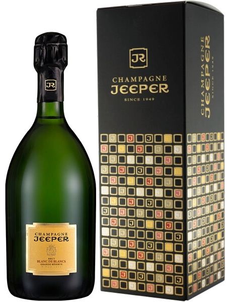 Шампанское Белое Брют Jeeper Blanc de Blancs Grand Reserve Brut Champagne 0,75 л фото
