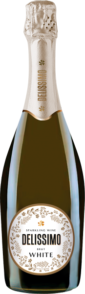 Вино игристое Белое Брют Delissimo Brut 2024 0,75 л фото